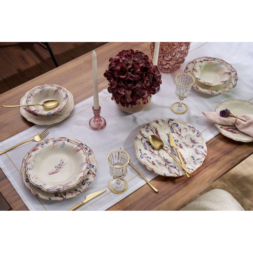 Set de masă 24 piese multicolor/porțelan
