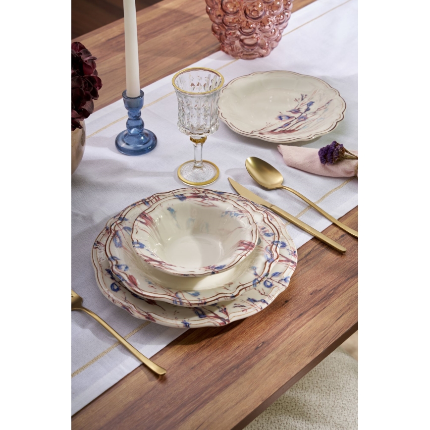 Set de masă 24 piese multicolor/porțelan