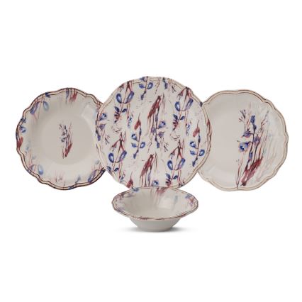 Set de masă 24 piese multicolor/porțelan