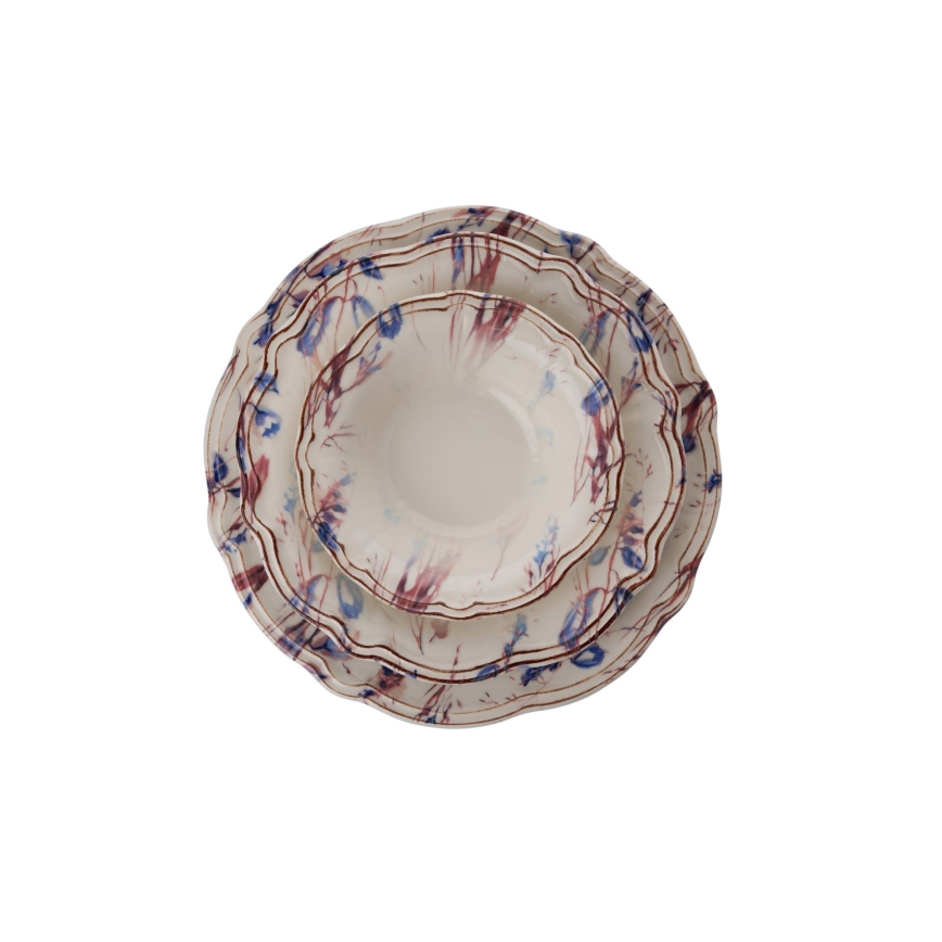 Set de masă 24 piese multicolor/porțelan