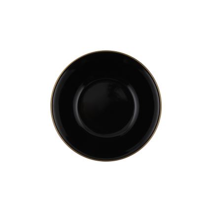 Set de masă, 24 piese, negru/auriu, din ceramică de tip stoneware