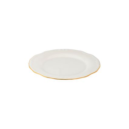 Set de masă, 24 piese, porțelan alb cu detalii aurii