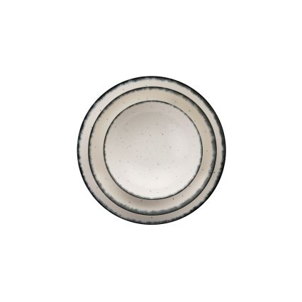Set de masă 24 piese, porțelan, alb/negru