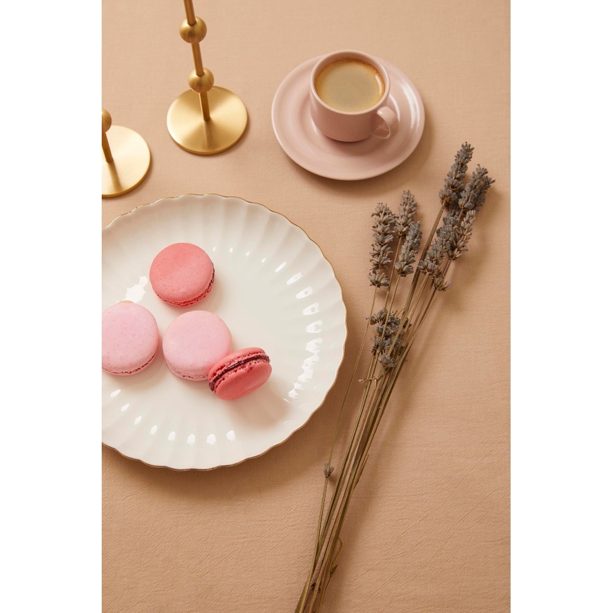 Set de masă 27 piese din porțelan, alb cu accente aurii