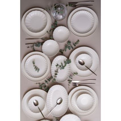 Set de masă 52 piese alb/porțelan