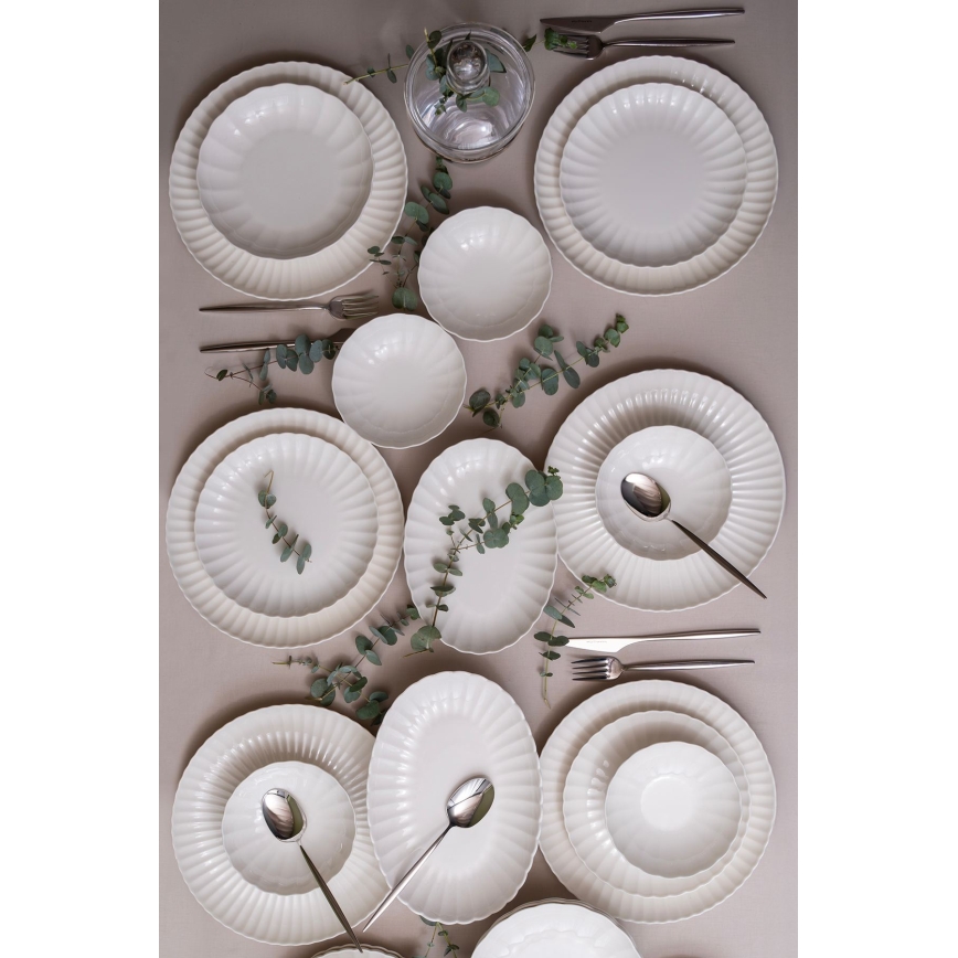 Set de masă 52 piese alb/porțelan