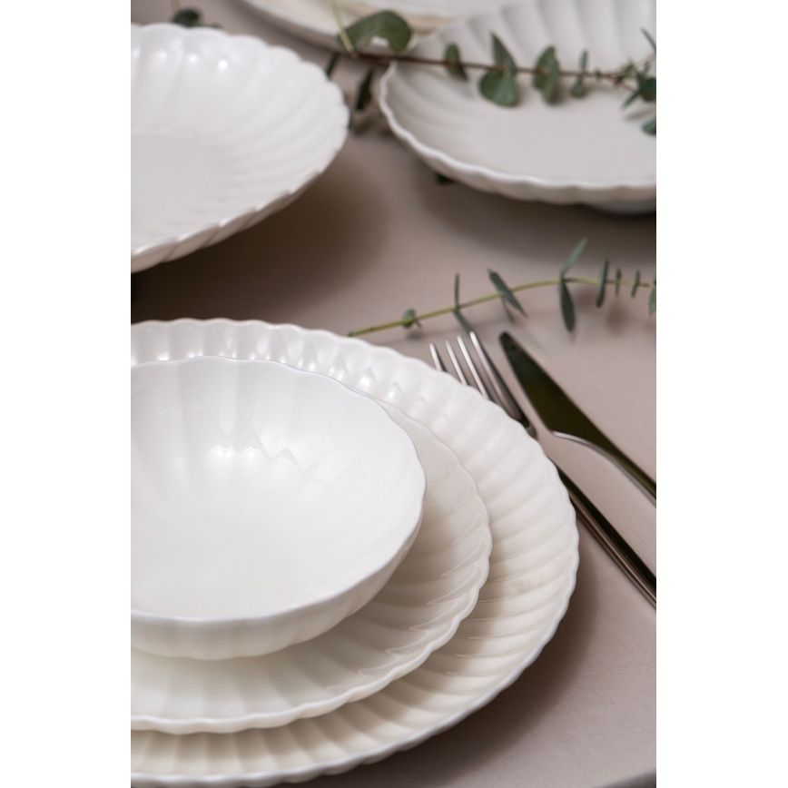 Set de masă 52 piese alb/porțelan