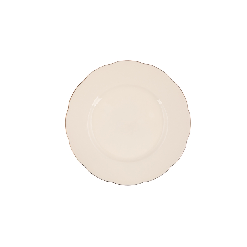 Set de masă, 54 piese, porțelan alb/cupru/ivoriu