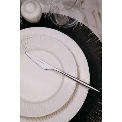 Set de masă 62 piese alb/argintiu/porțelan