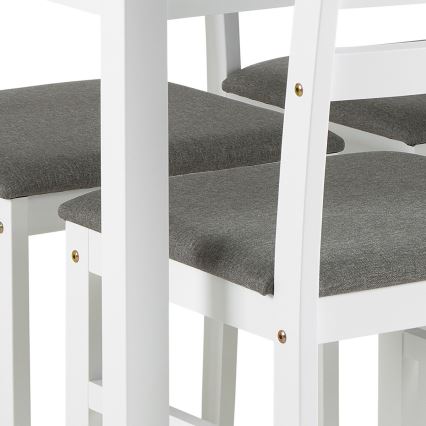 Set de masă de sufragerie și 4 scaune EMILY alb