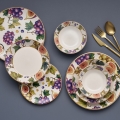 Set de masă din ceramică, 24 de piese, multicolor