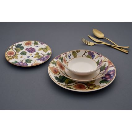 Set de masă din ceramică, 24 de piese, multicolor