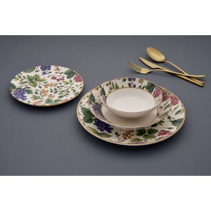 Set de masă din ceramică multicoloră, 24 piese