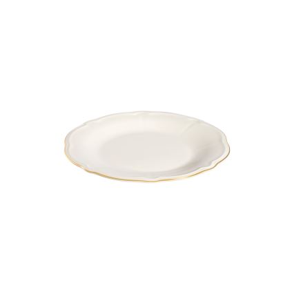 Set de masă din porțelan, 18 piese, alb cu accente aurii
