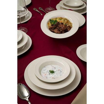 Set de masă din porțelan, 18 piese, alb