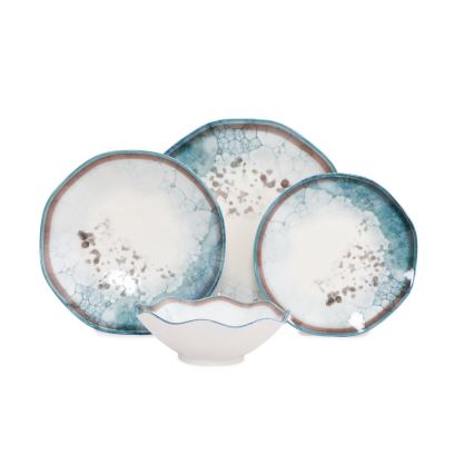 Set de masă din porțelan, 24 piese, albastru