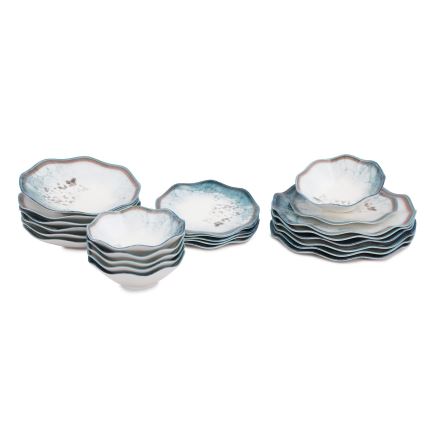 Set de masă din porțelan, 24 piese, albastru