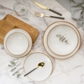 Set de masă din porțelan, 24 piese, bej