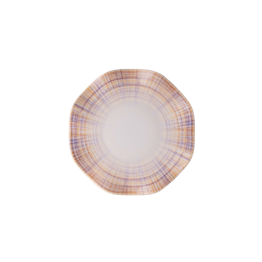 Set de masă din porțelan, 24 piese, portocaliu/albastru