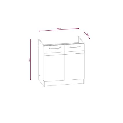 Set de mobilier de bucătărie VALERIA, 240 cm, maro/stejar Sonoma