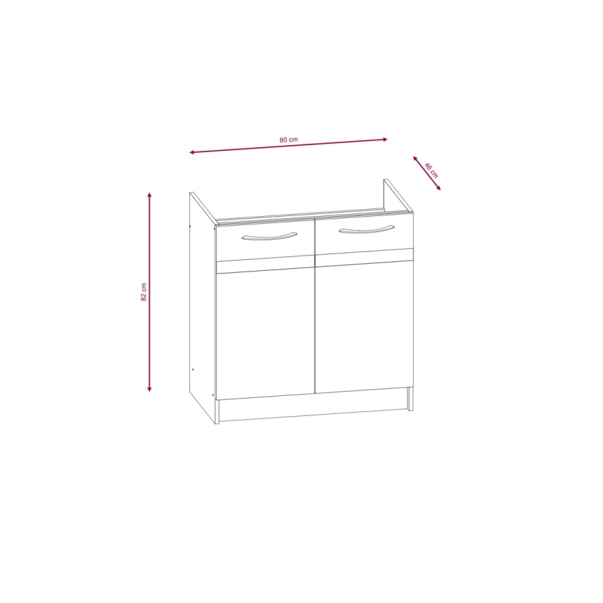Set de mobilier de bucătărie VALERIA, 240 cm, maro/stejar Sonoma