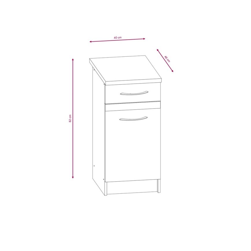 Set de mobilier de bucătărie VALERIA, 240 cm, maro/stejar Sonoma