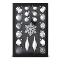 Set de ornamente de Crăciun 25 buc. argintii