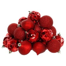 Set de ornamente de Crăciun 30 buc. roșii
