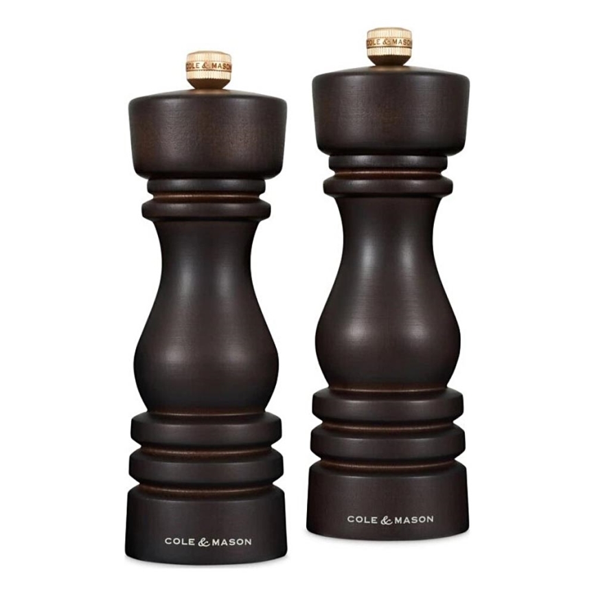 Set de râșnițe pentru sare și piper Cole&Mason LONDON 2 buc. 18 cm fag/maro