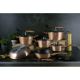 Set de vase de gătit cu suprafață marmorată 15 buc. roz-auriu BerlingerHaus