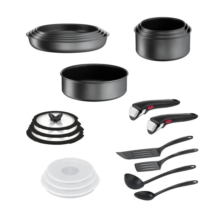 Set de vase de gătit Tefal 20 buc. INGENIO DAILY CHEF ON negru
