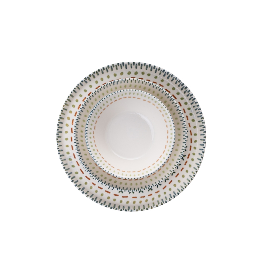 Set de veselă, 12 piese, multicolor, din porțelan