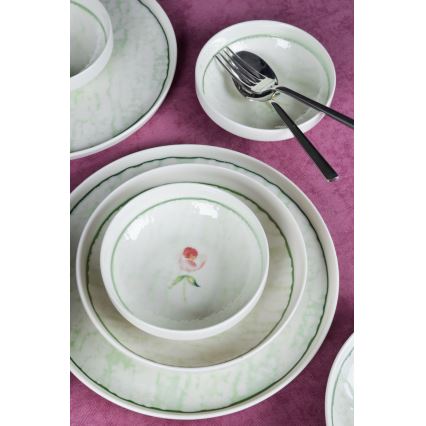 Set de veselă 18 buc. verde/porțelan