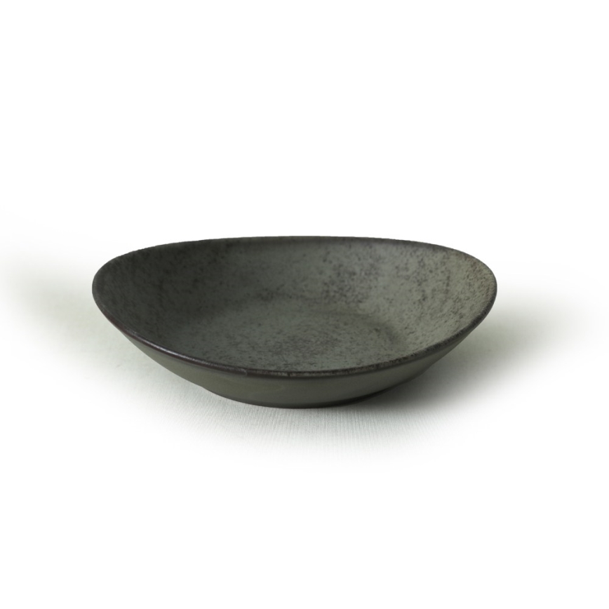 Set de veselă 18 piese, antracit/verde, din ceramică