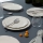 Set de veselă 18 piese crem/argintiu/porțelan