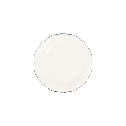 Set de veselă 18 piese crem/argintiu/porțelan