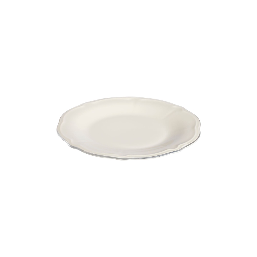 Set de veselă 18 piese crem/argintiu/porțelan