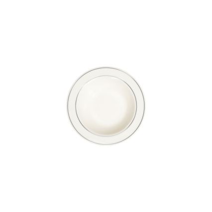Set de veselă 18 piese, crem cu finisaj argintiu, din porțelan