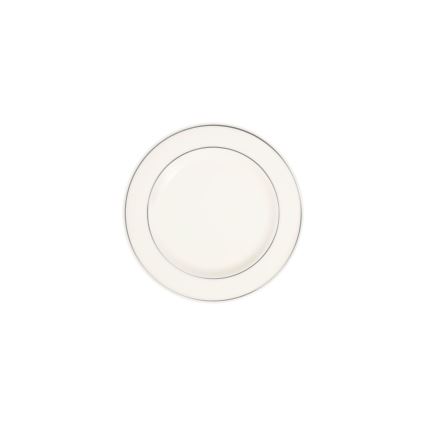 Set de veselă 18 piese, crem cu finisaj argintiu, din porțelan