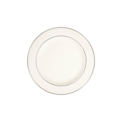 Set de veselă 18 piese, crem cu finisaj argintiu, din porțelan