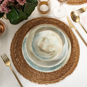 Set de veselă 18 piese, porțelan multicolor