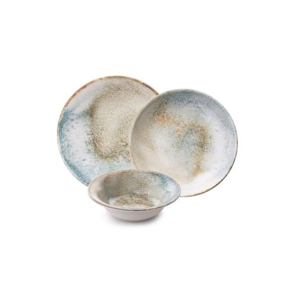 Set de veselă 18 piese, porțelan multicolor