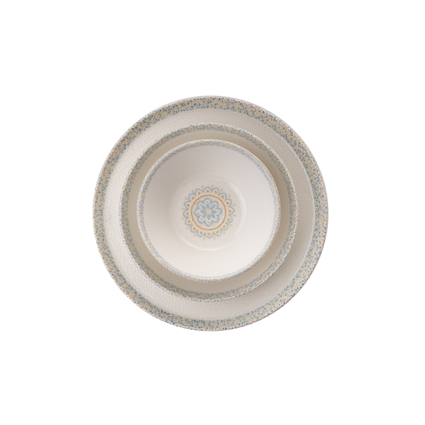 Set de veselă, 18 piese, porțelan, verde