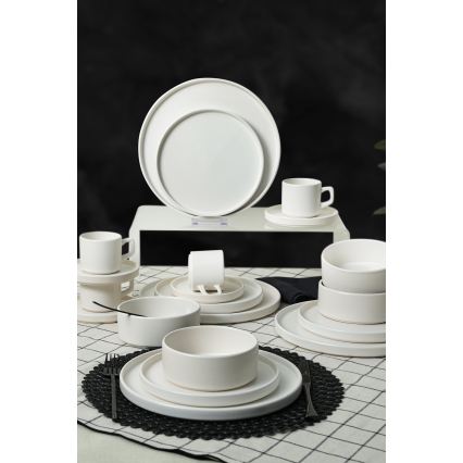 Set de veselă, 20 piese, alb/ceramică