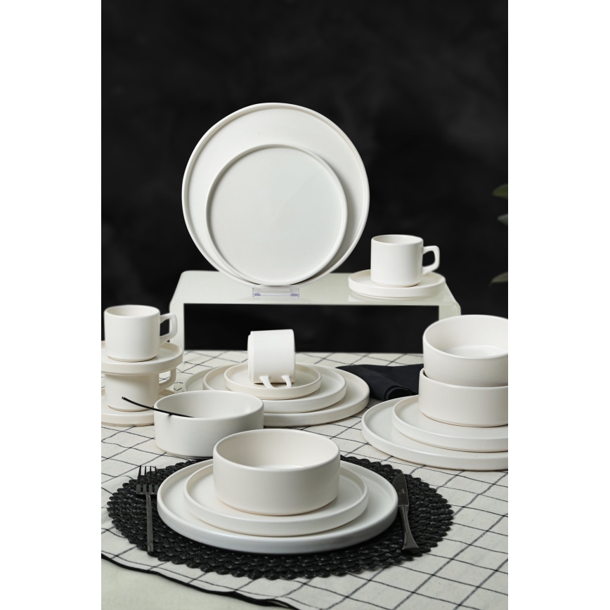 Set de veselă, 20 piese, alb/ceramică