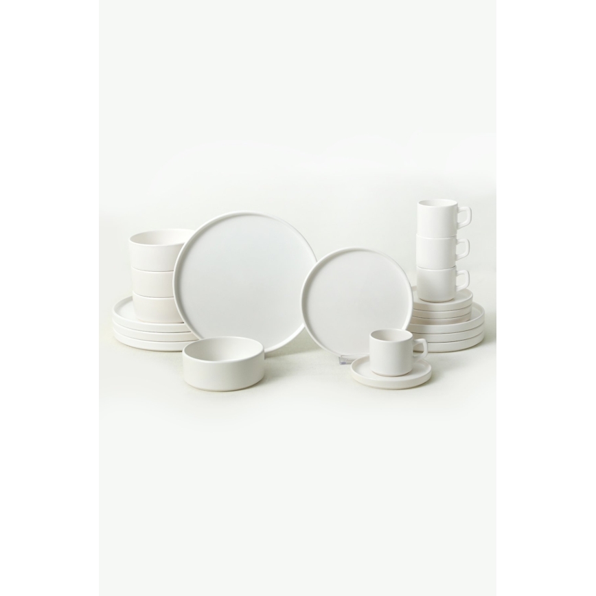 Set de veselă, 20 piese, alb/ceramică