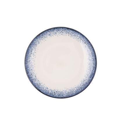 Set de veselă 24 buc alb/albastru/porțelan