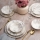 Set de veselă, 24 de piese, ceramică, alb/gri
