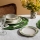Set de veselă, 24 de piese, porțelan alb/verde/galben