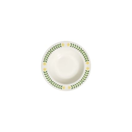 Set de veselă, 24 de piese, porțelan alb/verde/galben